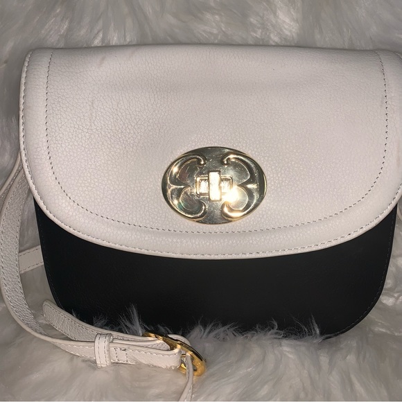 Emma Fox Black/Bone Leather Crossbody - Picture 4 of 16